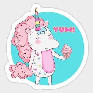 Unicorns Love Cupcakes — Yum! Sticker